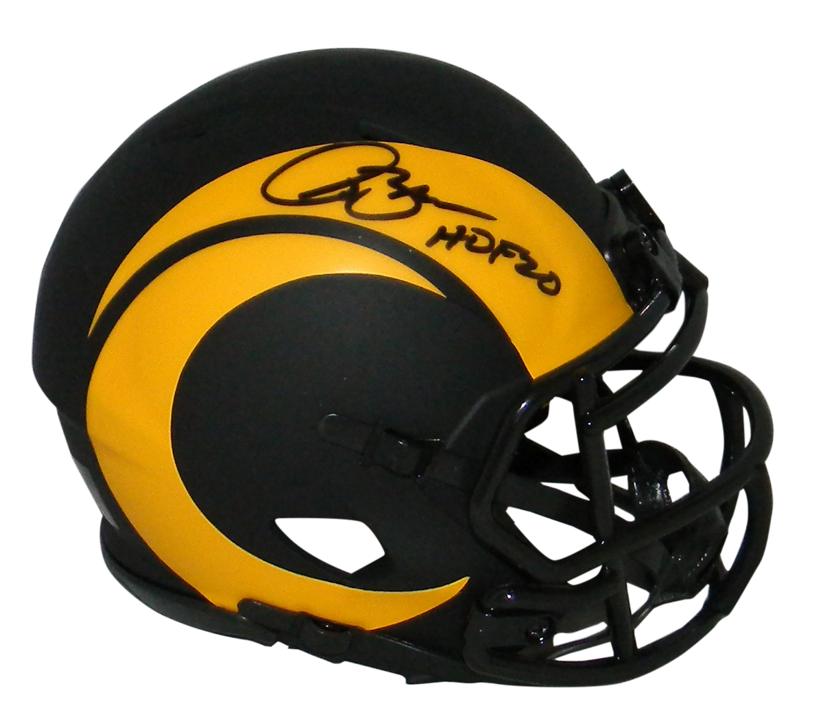 ISAAC BRUCE AUTOGRAPHED ST LOUIS RAMS ECLIPSE SPEED MINI HELMET W