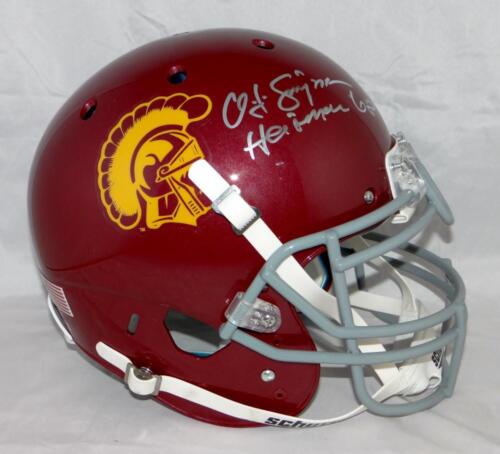 O. J. Simpson Heisman Signed USC F/S Schutt Authentic Helmet- JSA W Au – TNT Sports Mem