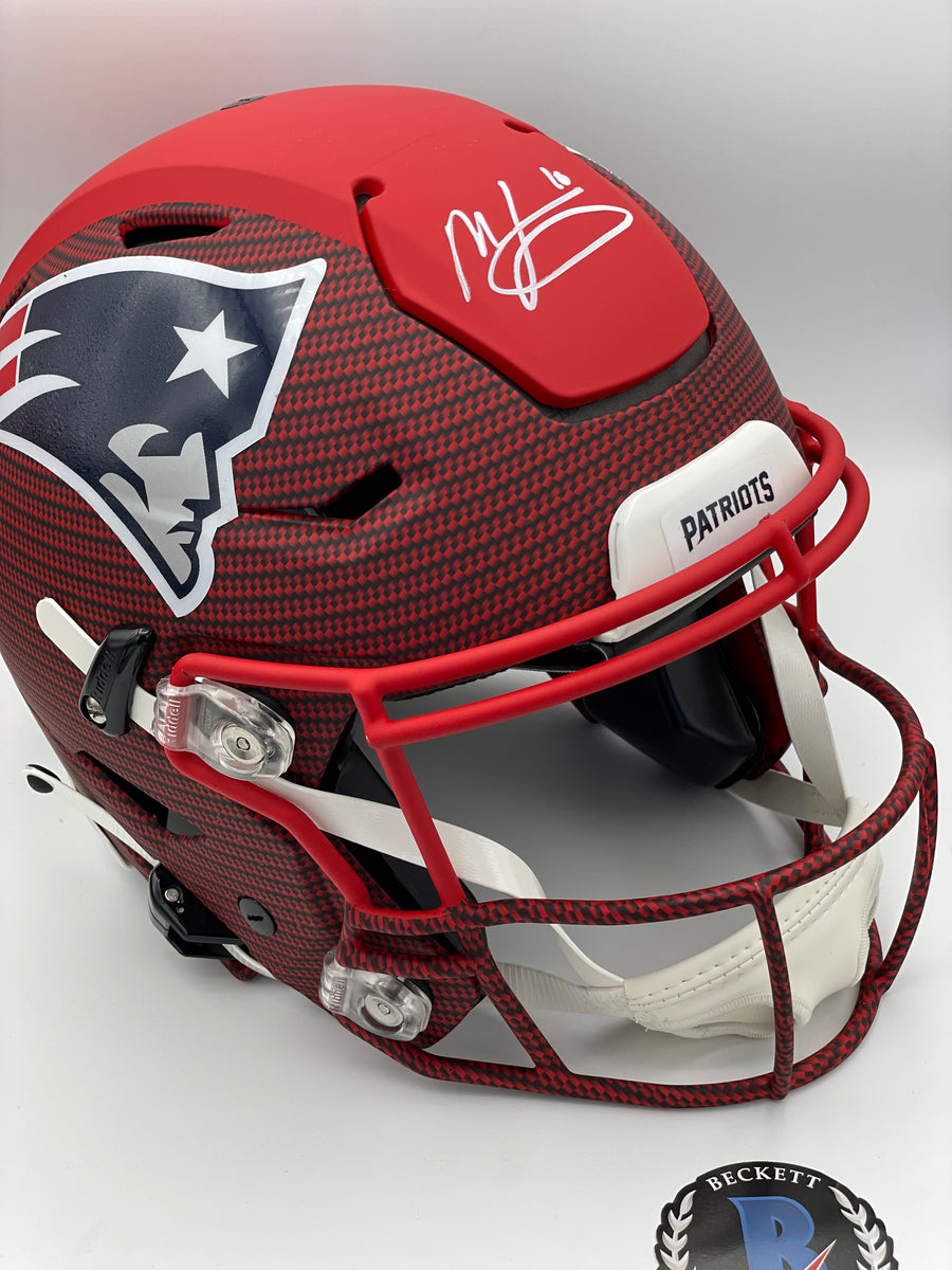 Mac Jones Autographed New England Patriots Hydro Dipped Speedflex Helm ...