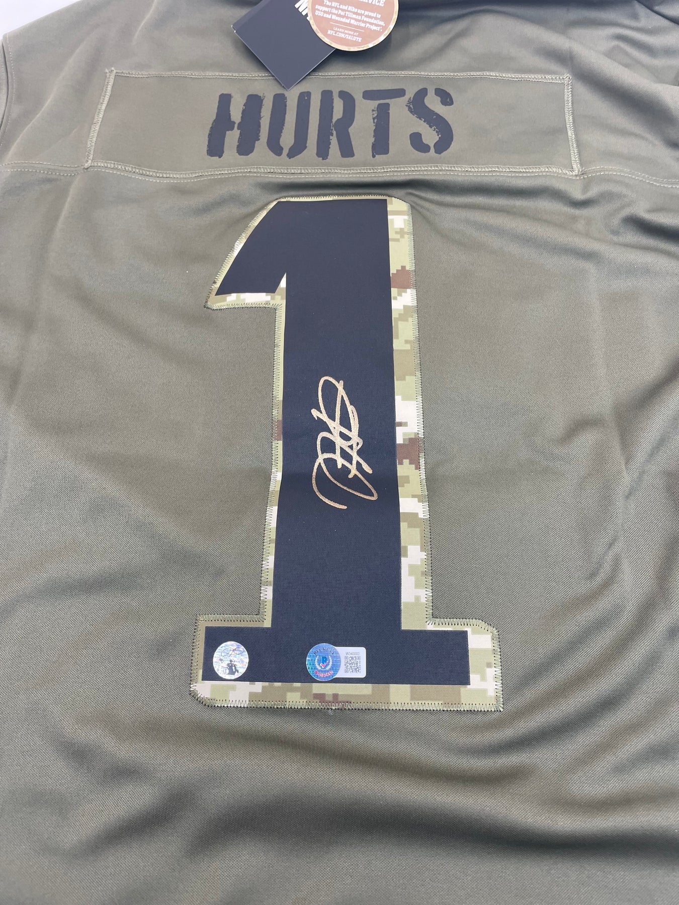 Jalen Hurts Autographed Philadelphia Eagles Salute to Service Nike