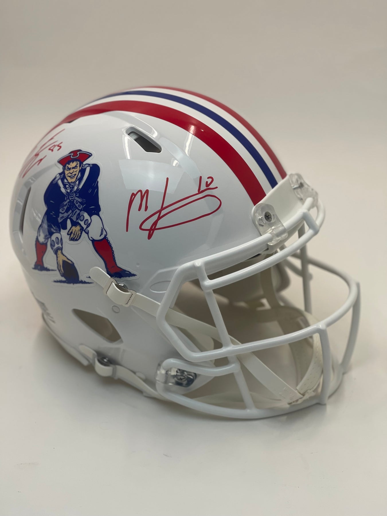 Hunter Henry/Mac Jones Dual Autographed New England Patriots Throwback TNT Sports Mem Hunter Henry/Mac Jones Dual Autographed New England Patriots Throwback TNT Sports Mem